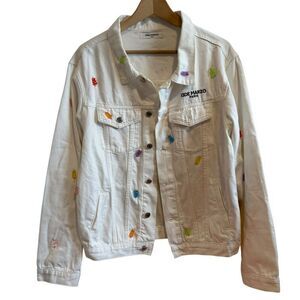 13DE MARZO White Denim Gummi Gummy Bear Jacket Size S